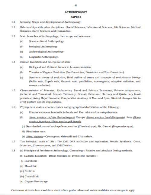 UPSC Anthropology Optional Syllabus for IAS Mains | Anthroholic