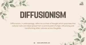 Diffusionism, in anthropology, refers to a school of thought which poscribes that cultural traits and ideas spread from a central point of origin, influencing and transforming other cultures across the globe.