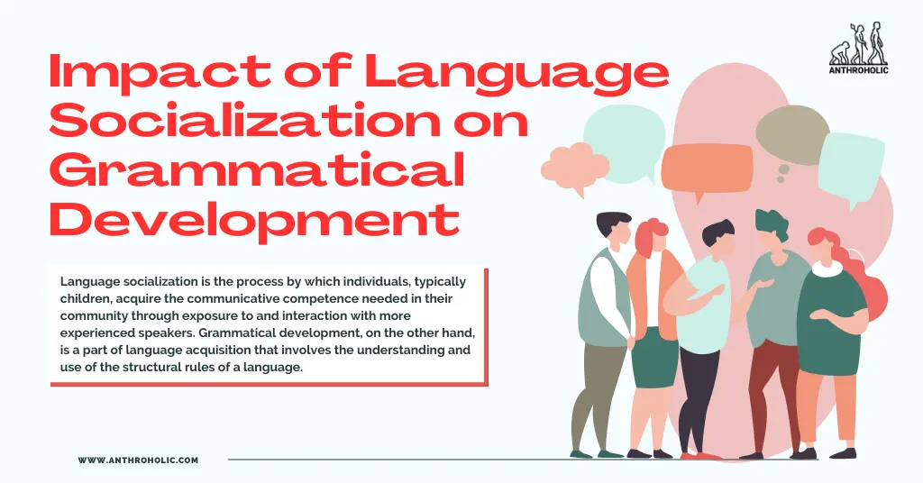 Language socialization is the process by which individuals, typically children, acquire the communicative competence needed in their community through exposure to and interaction with more experienced speakers.