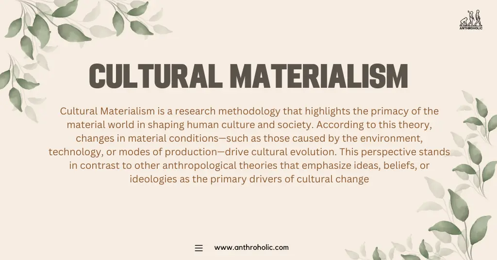 Cultural Materialism, a theoretical framework originally coined by anthropologist Marvin Harris, provides an insightful perspective for examining socio-cultural phenomena. As a research strategy, it uses the material conditions of life, specifically the production and reproduction of life, to illuminate cultural practices and beliefs.