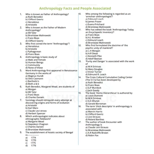 999+ Anthropology MCQ eBook by Anthropology Page 2